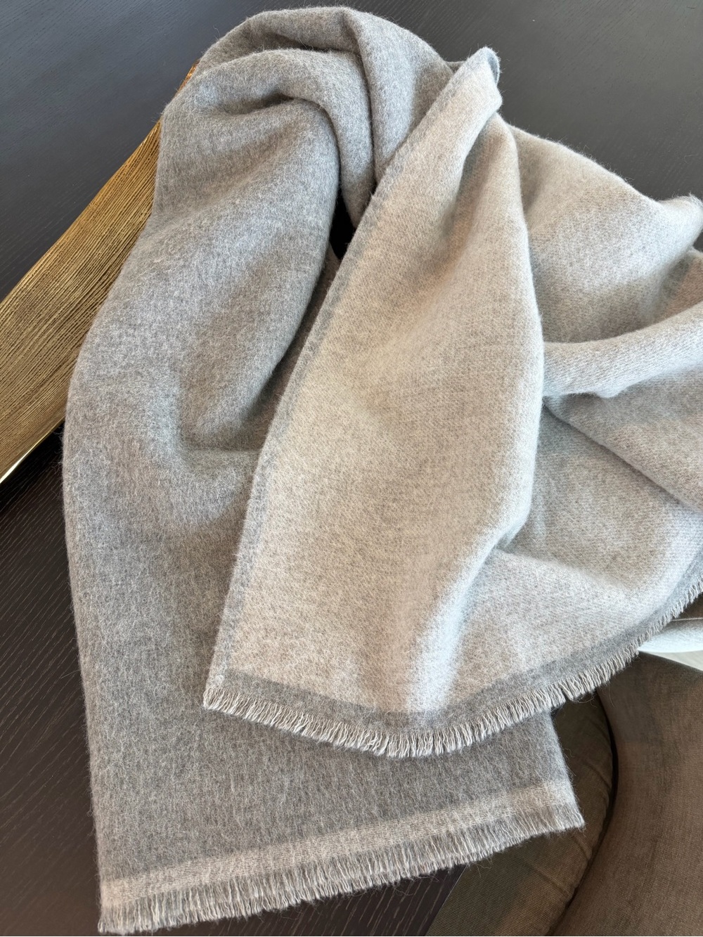 RH restoration hardware alpaca two tone grey throw never used